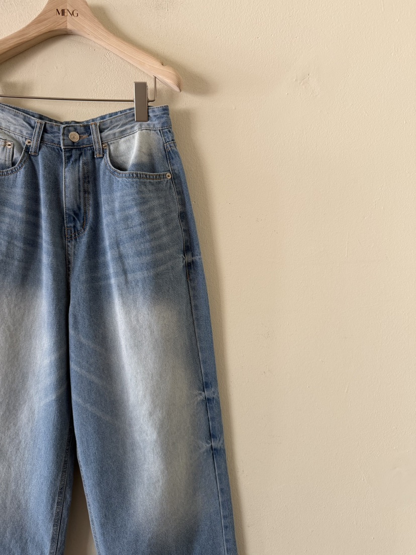 MENG東大門代購女士新品26春夏推薦真品職業休閑時尚牛仔褲MENG牛仔褲