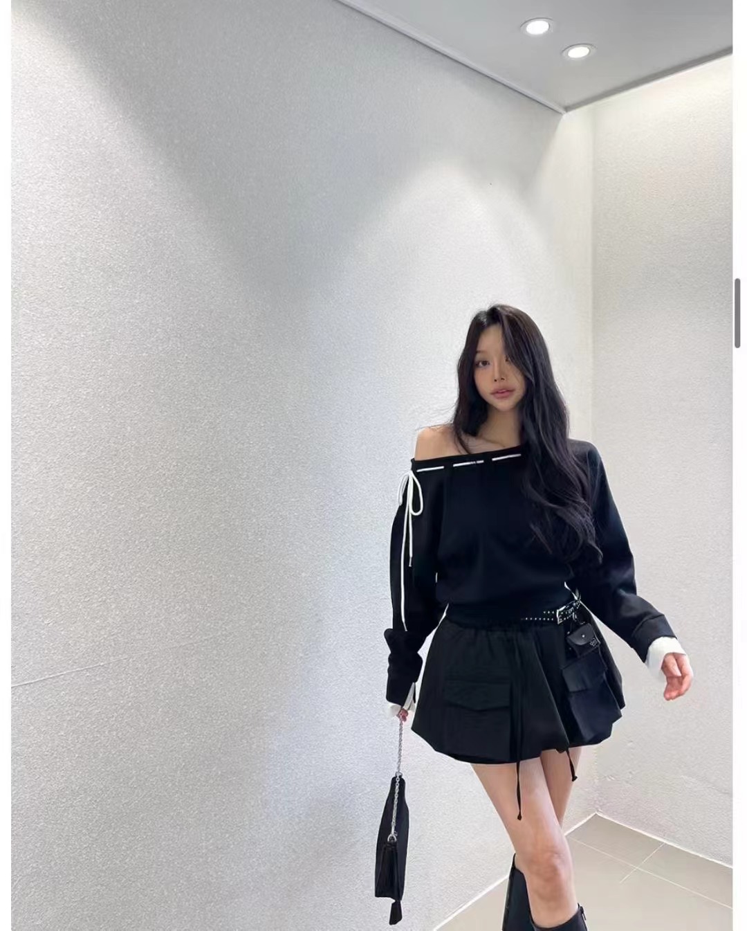 BLACK LINE韓國直郵實拍女裝新款26春夏休閑熱賣短褲口袋BLACK LINE短褲圖色2