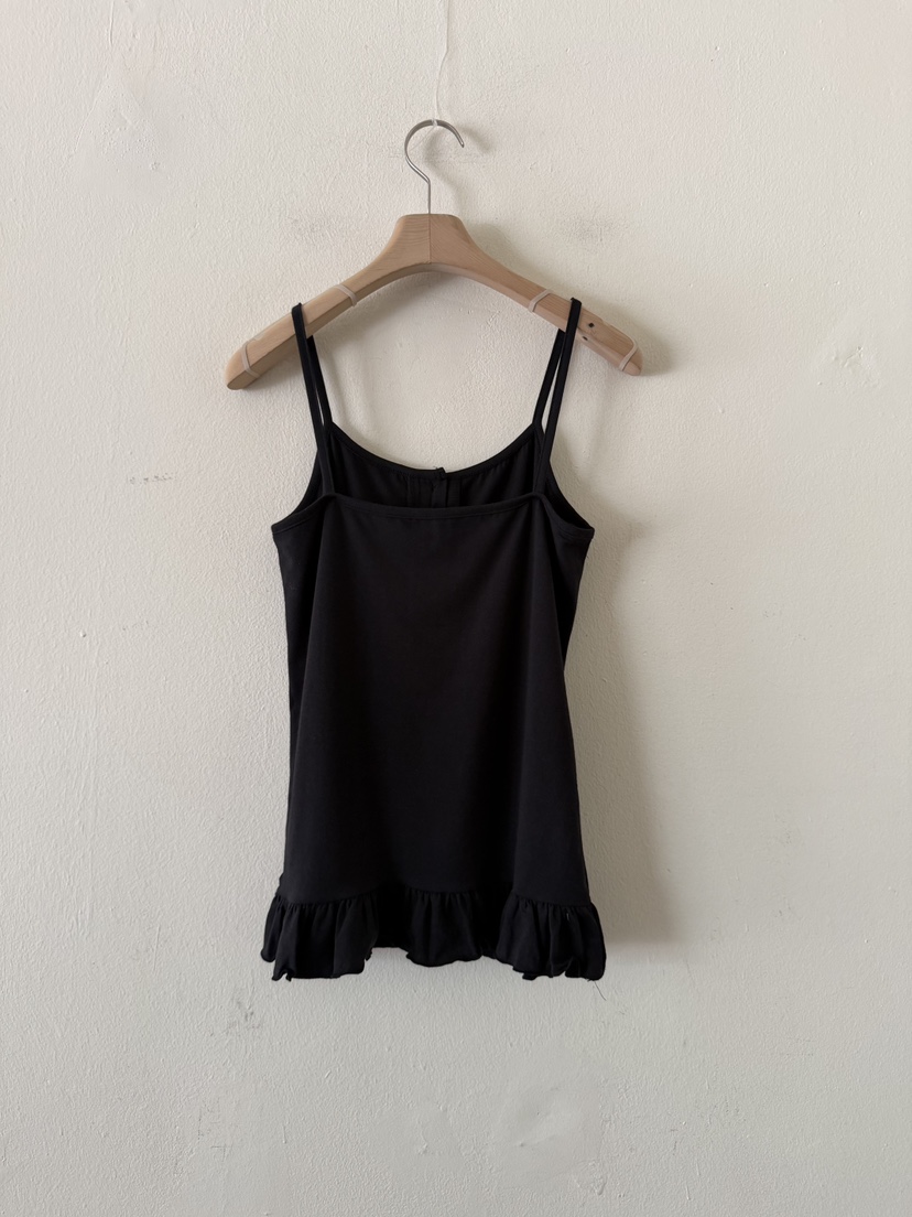 MENG韓國東大門代購女裝新品推薦熱賣吊帶背心荷葉邊紐扣MENG吊帶/背心