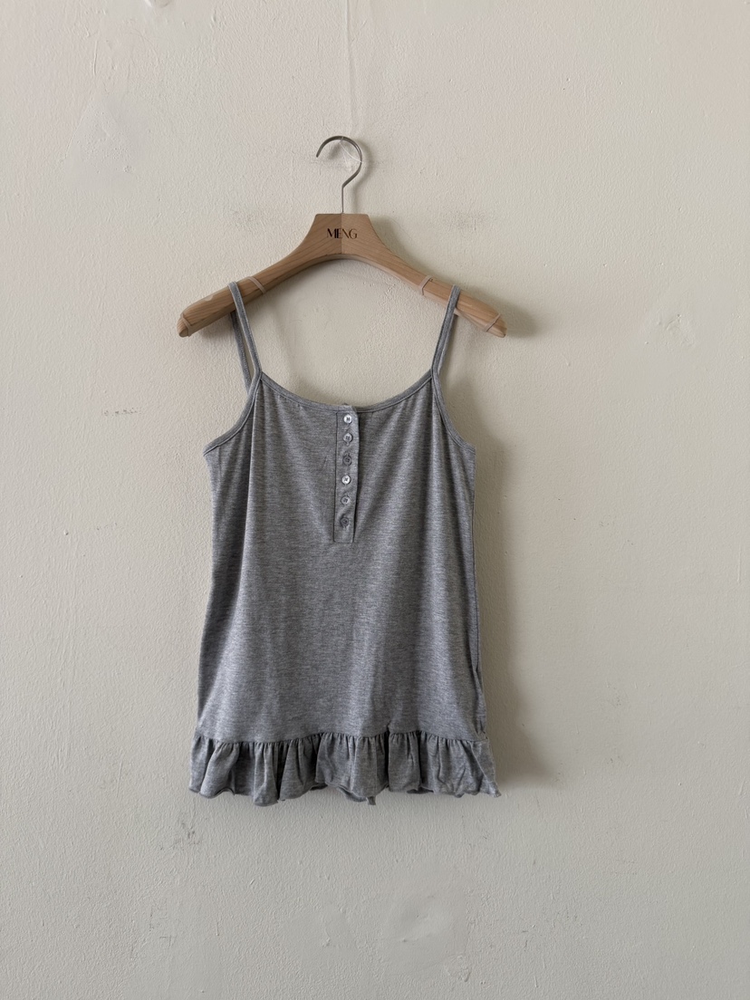 MENG韓國東大門代購女裝新品推薦熱賣吊帶背心荷葉邊紐扣MENG吊帶/背心圖色4
