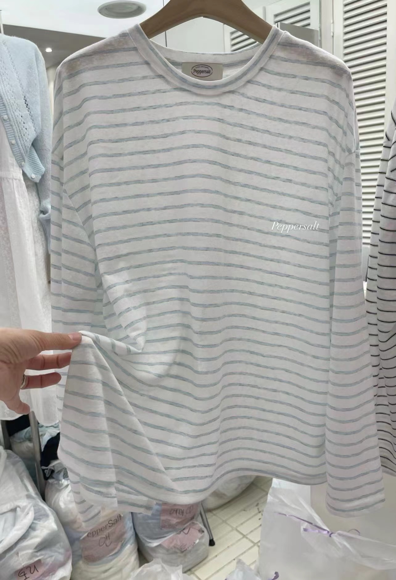 PEPPER 페페韓國東大門代購女士新款休閑26春夏人氣長袖T恤PEPPER-SEOUL長袖T恤圖色1