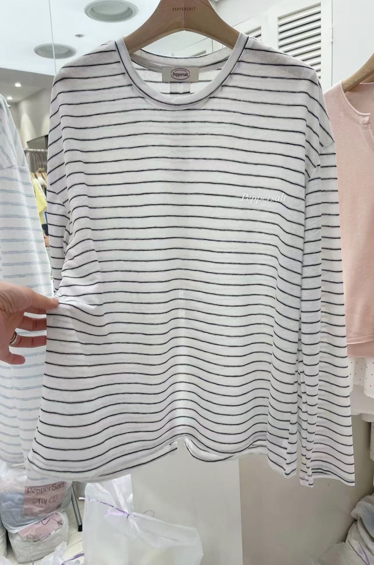 PEPPER 페페韓國東大門代購女士新款休閑26春夏人氣長袖T恤PEPPER-SEOUL長袖T恤圖色2