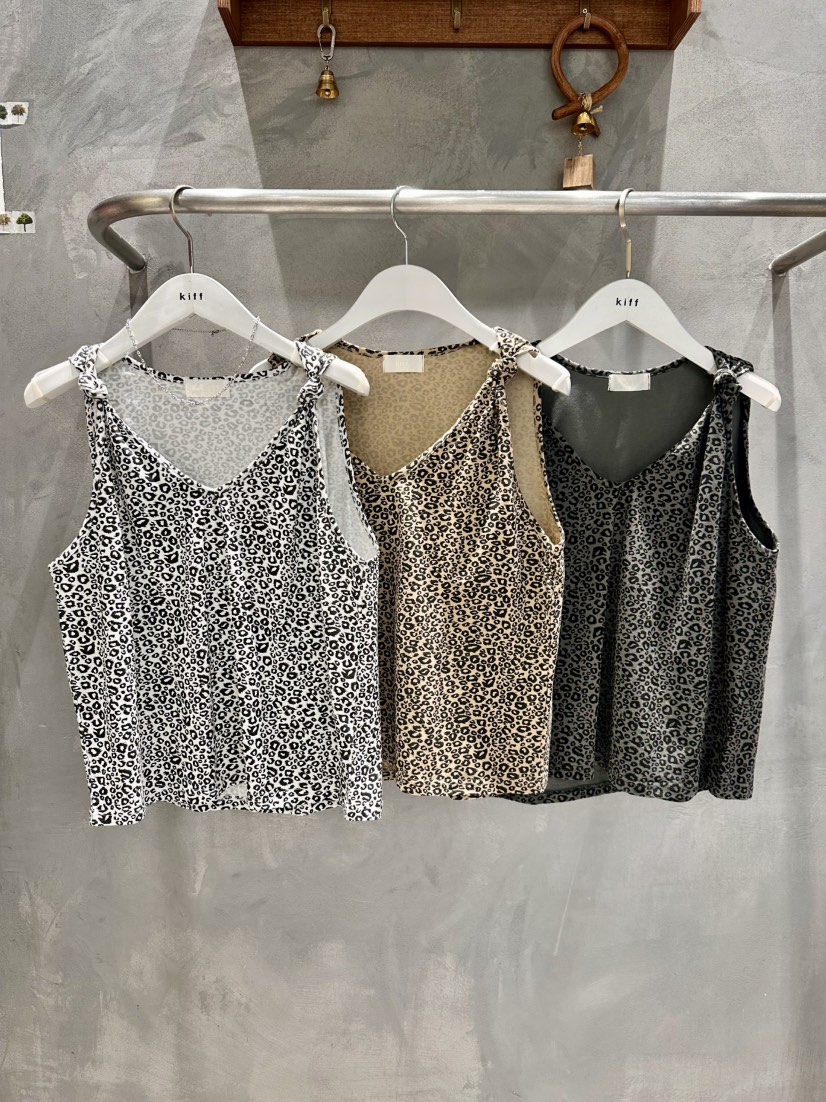 KIFF韓國東大門直郵女士新品時尚職業推薦熱賣吊帶背心豹紋KIFF吊帶/背心