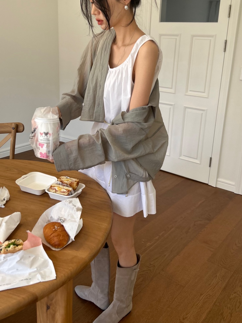 ME MO韓國直郵實拍女裝新品職業人氣襯衫蕾絲衫口袋褶皺ME MO襯衫/蕾絲衫