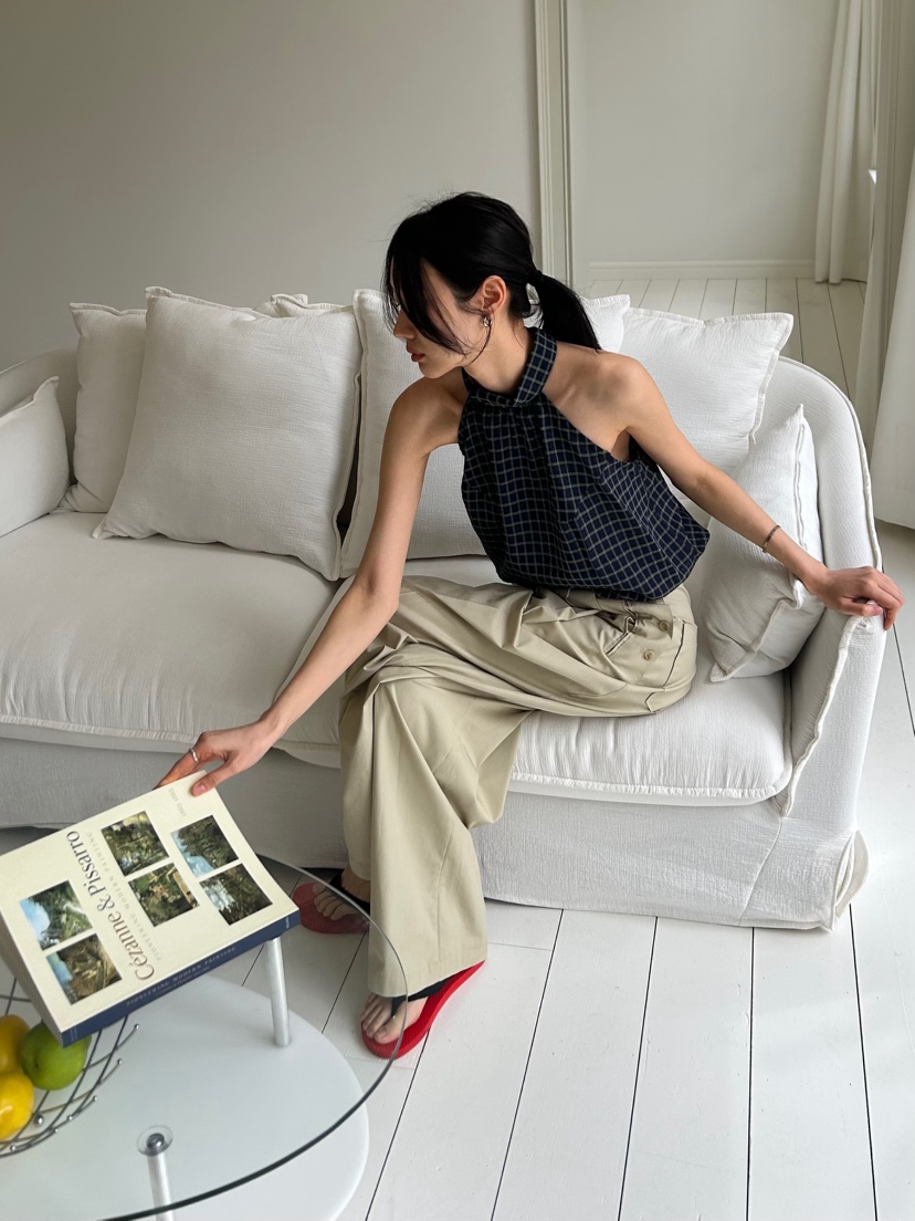 ME MO韓國東大門代購女裝新款人氣推薦26春夏吊帶背心格子ME MO吊帶/背心