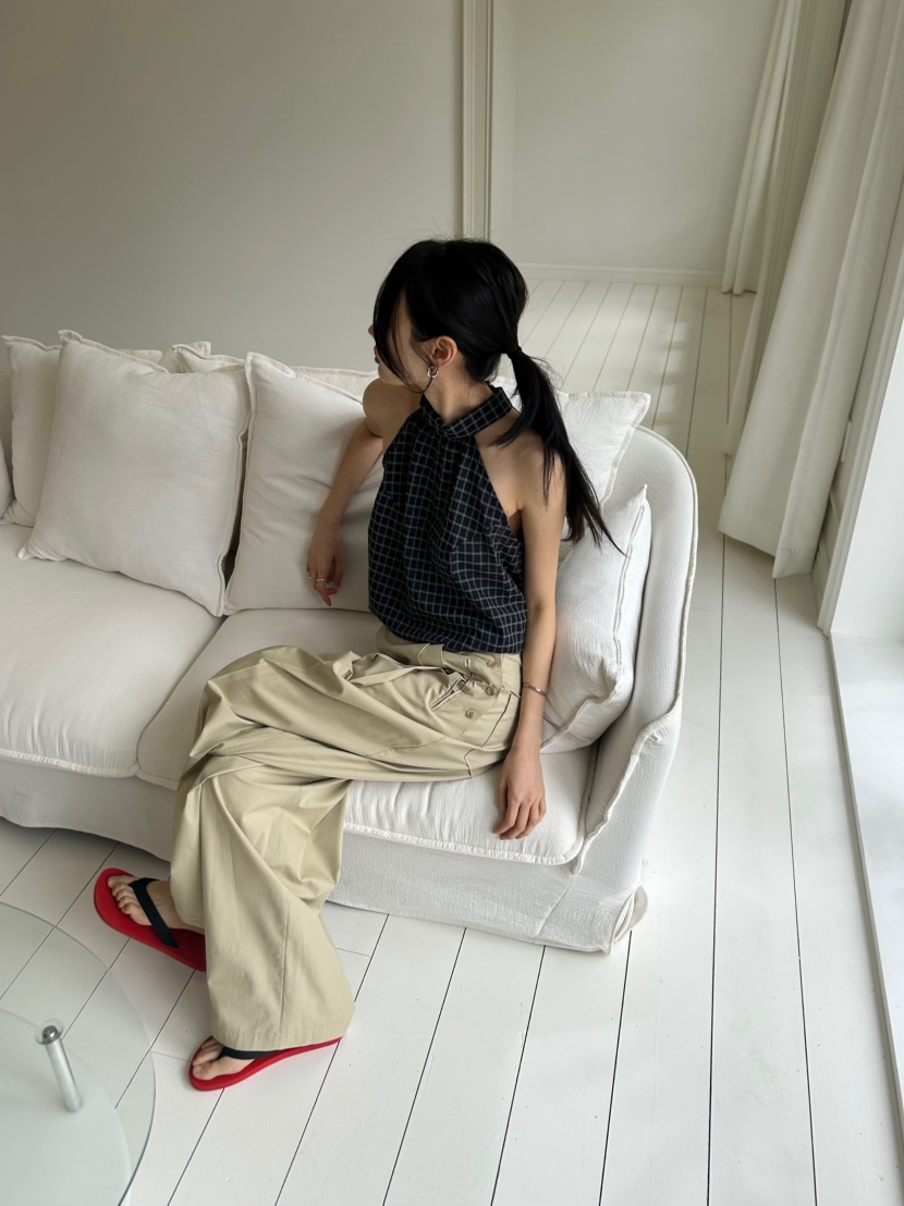 ME MO韓國東大門代購女裝新款人氣推薦26春夏吊帶背心格子ME MO吊帶/背心