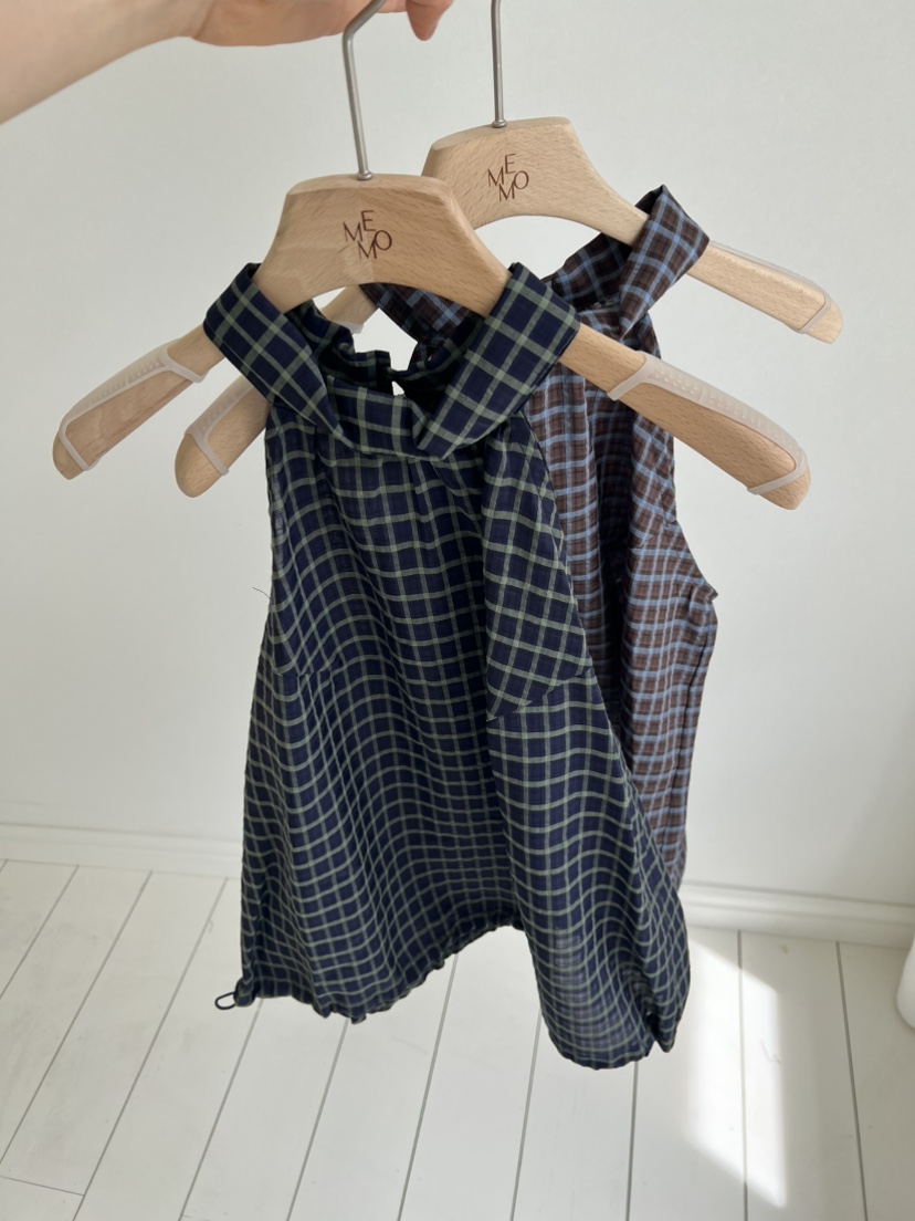 ME MO韓國東大門代購女裝新款人氣推薦26春夏吊帶背心格子ME MO吊帶/背心