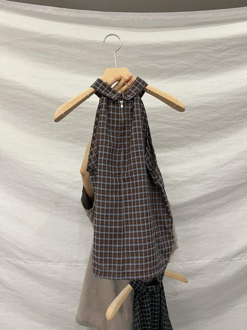 ME MO韓國東大門代購女裝新款人氣推薦26春夏吊帶背心格子ME MO吊帶/背心