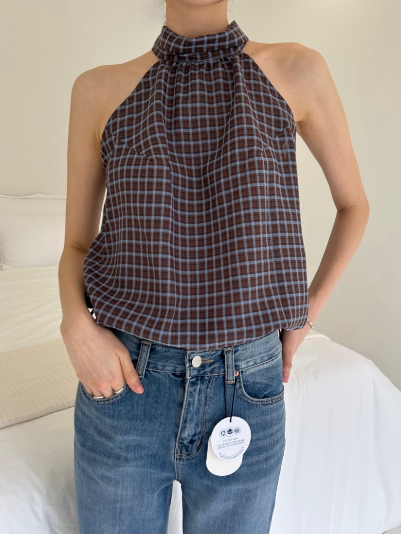 ME MO韓國東大門代購女裝新款人氣推薦26春夏吊帶背心格子ME MO吊帶/背心圖色2