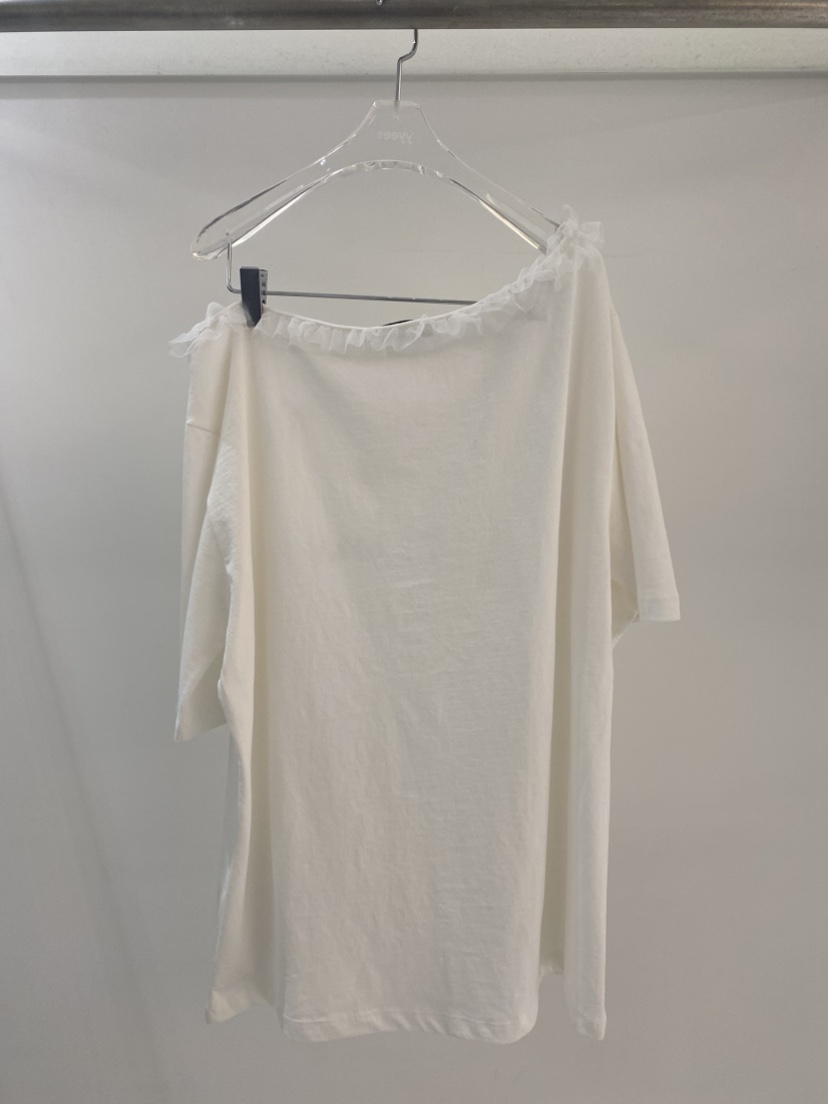 YES韓國直郵實拍女士新款人氣推薦熱賣職業時尚T恤不對稱緞YEST恤