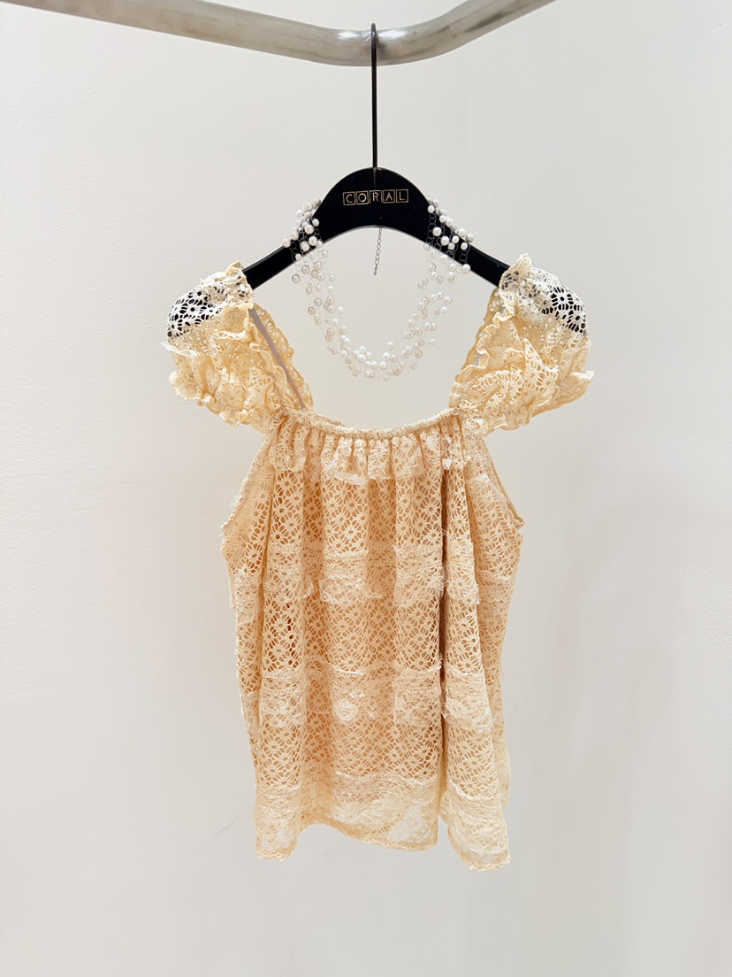 CORAL韓國直郵實拍女裝新款職業熱賣26春夏襯衫蕾絲衫不含項鏈CORAL襯衫/蕾絲衫圖色2