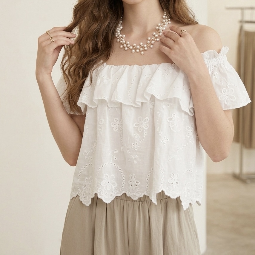 CORAL韓國直郵實拍女裝新品時尚推薦26春夏襯衫蕾絲衫刺繡CORAL襯衫/蕾絲衫