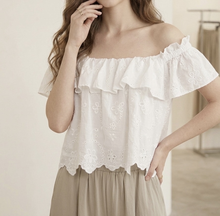 CORAL韓國直郵實拍女裝新品時尚推薦26春夏襯衫蕾絲衫刺繡CORAL襯衫/蕾絲衫圖色1