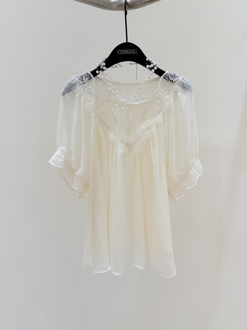 CORAL韓國代購女士新品休閑熱賣26春夏襯衫蕾絲衫不含項鏈CORAL襯衫/蕾絲衫圖色2