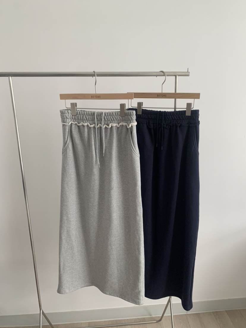 BETONE韓國代購女裝新品熱賣休閑推薦時尚人氣長裙毛圈布BETONE長裙