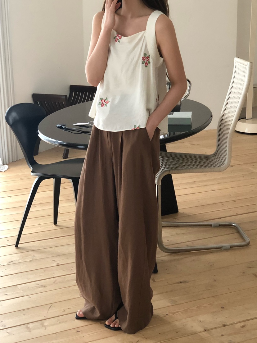 ONDO-P韓國代購女士新品休閑熱賣推薦職業26春夏休閑褲亞麻ONDO-P休閑褲圖色1