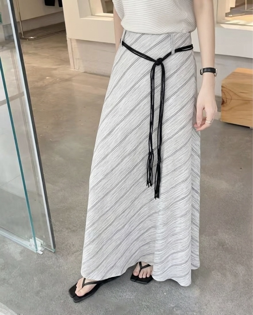 CORAL韓國直郵實拍女裝新款職業休閑推薦時尚熱賣長裙含繩CORAL長裙