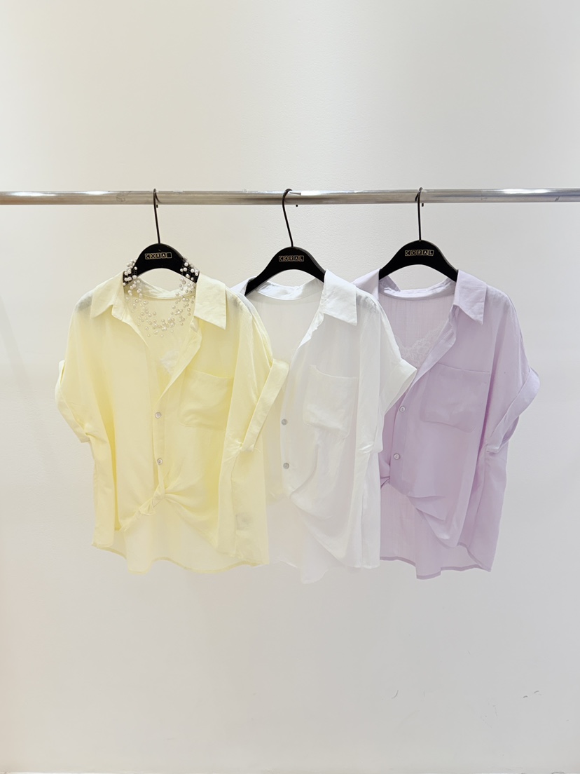 CORAL韓國代購女士新品熱賣人氣推薦襯衫蕾絲衫不含項鏈亞麻CORAL襯衫/蕾絲衫