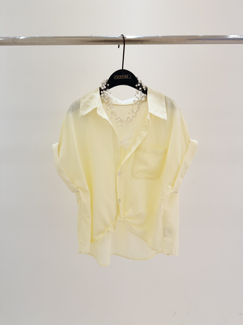 CORAL韓國代購女士新品熱賣人氣推薦襯衫蕾絲衫不含項鏈亞麻CORAL襯衫/蕾絲衫圖色3