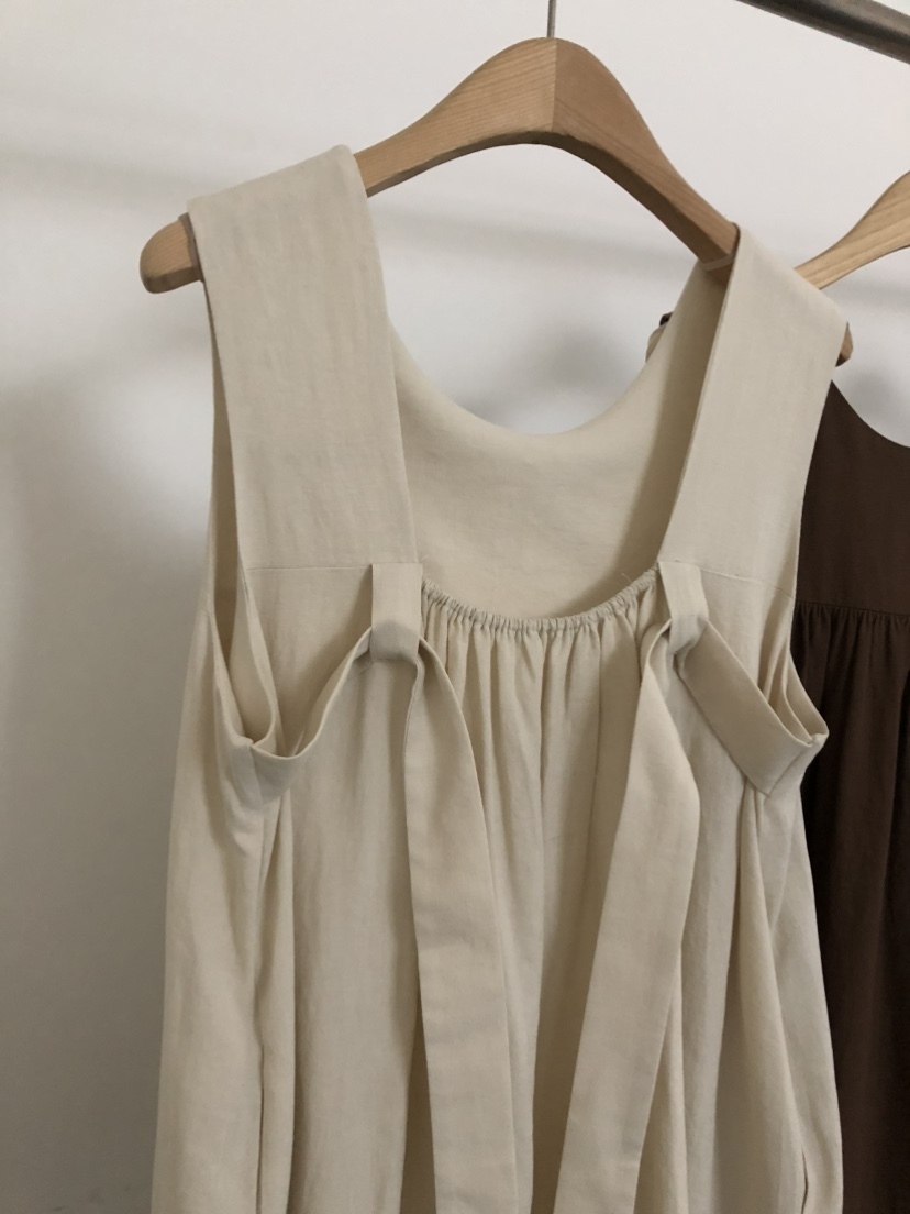 ONDO-P韓國東大門代購女士新品推薦職業休閑連衣裙絲帶亞麻ONDO-P連衣裙