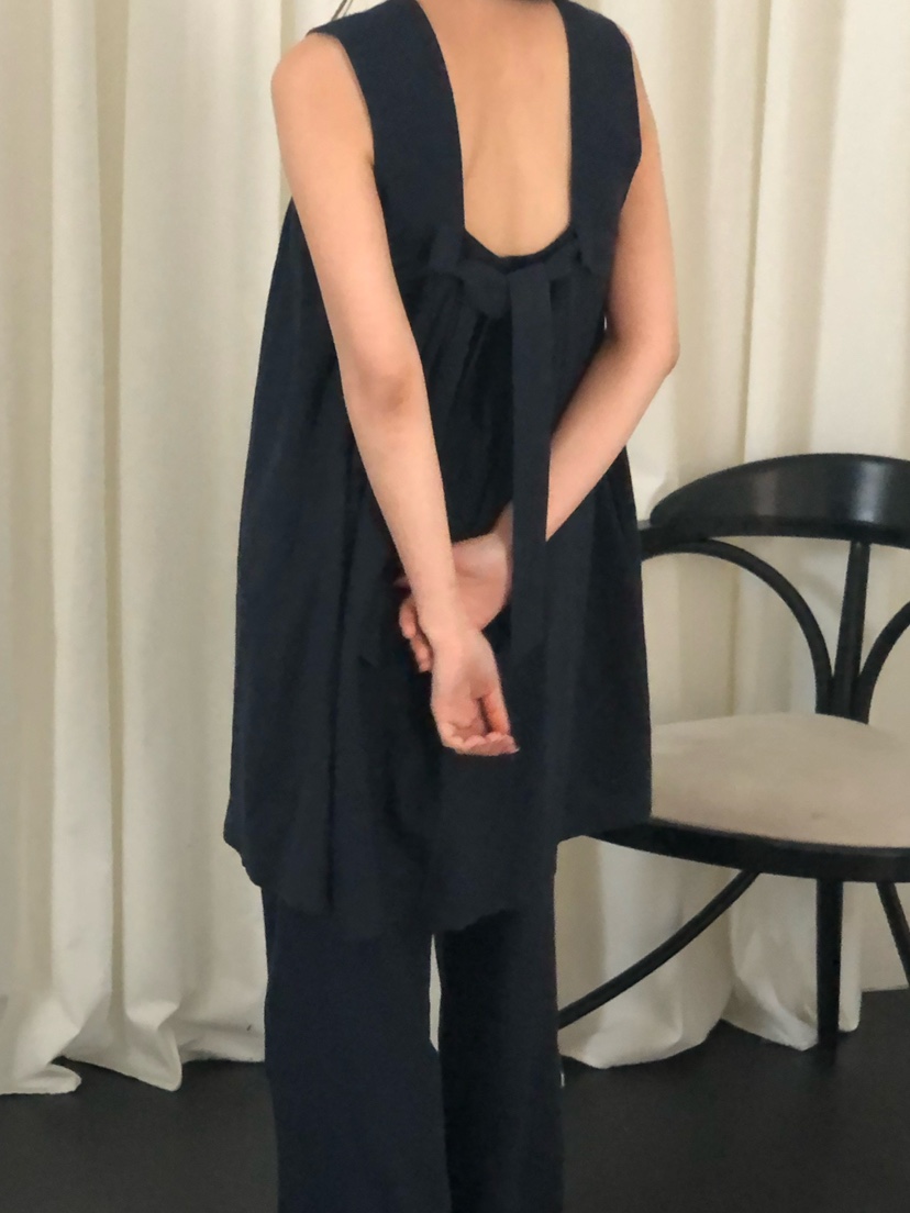 ONDO-P韓國東大門代購女士新品推薦職業休閑連衣裙絲帶亞麻ONDO-P連衣裙