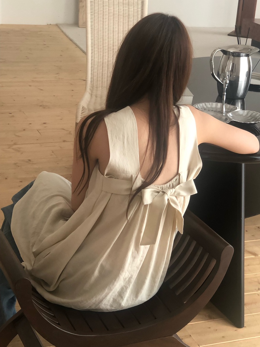 ONDO-P韓國東大門代購女士新品推薦職業休閑連衣裙絲帶亞麻ONDO-P連衣裙