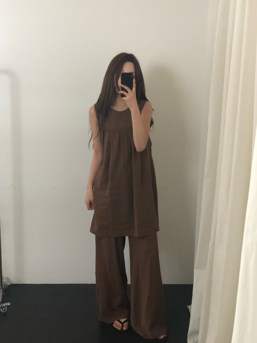 ONDO-P韓國東大門代購女士新品推薦職業休閑連衣裙絲帶亞麻ONDO-P連衣裙