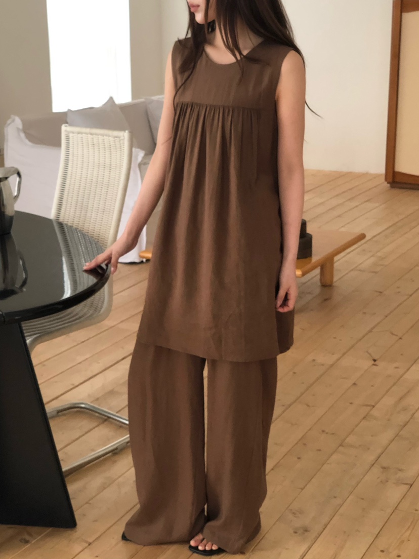 ONDO-P韓國東大門代購女士新品推薦職業休閑連衣裙絲帶亞麻ONDO-P連衣裙