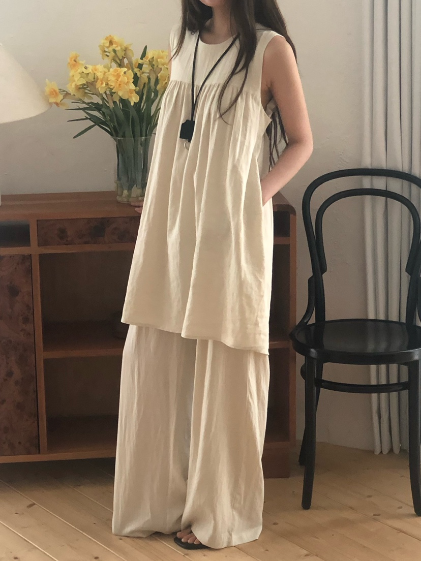 ONDO-P韓國東大門代購女士新品推薦職業休閑連衣裙絲帶亞麻ONDO-P連衣裙圖色2