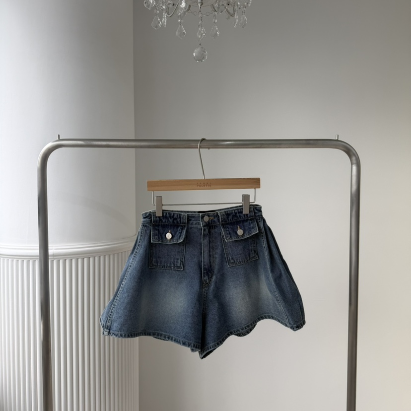 PALETTE-Q韓國東大門直郵女裝新品熱賣時尚26春夏牛仔褲口袋PALETTE-Q牛仔褲圖色1