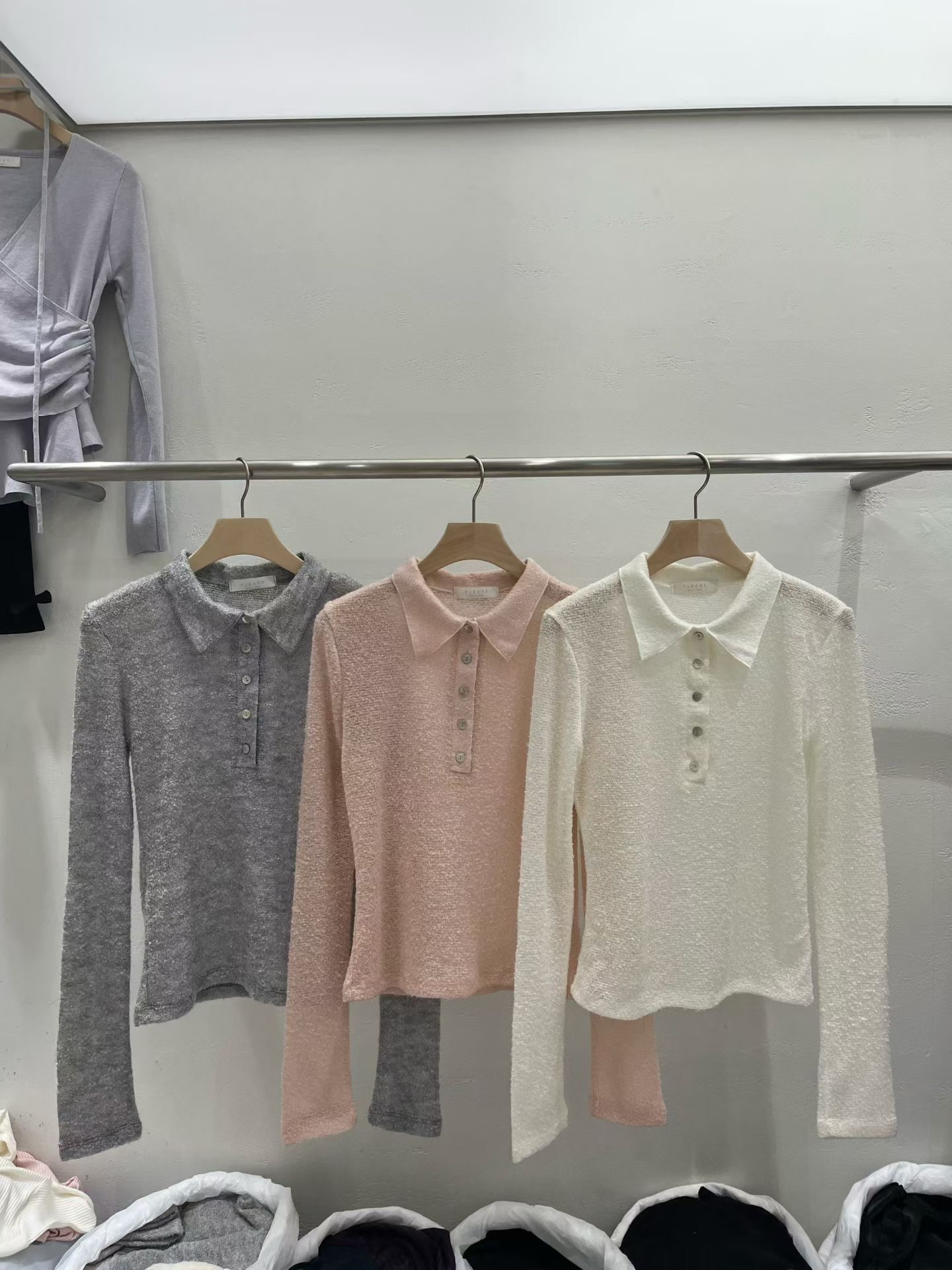 PLEASE/WW韓國代購女裝新款推薦時尚熱賣休閑26春夏長袖T恤PLEASE/WW長袖T恤圖色2左二色