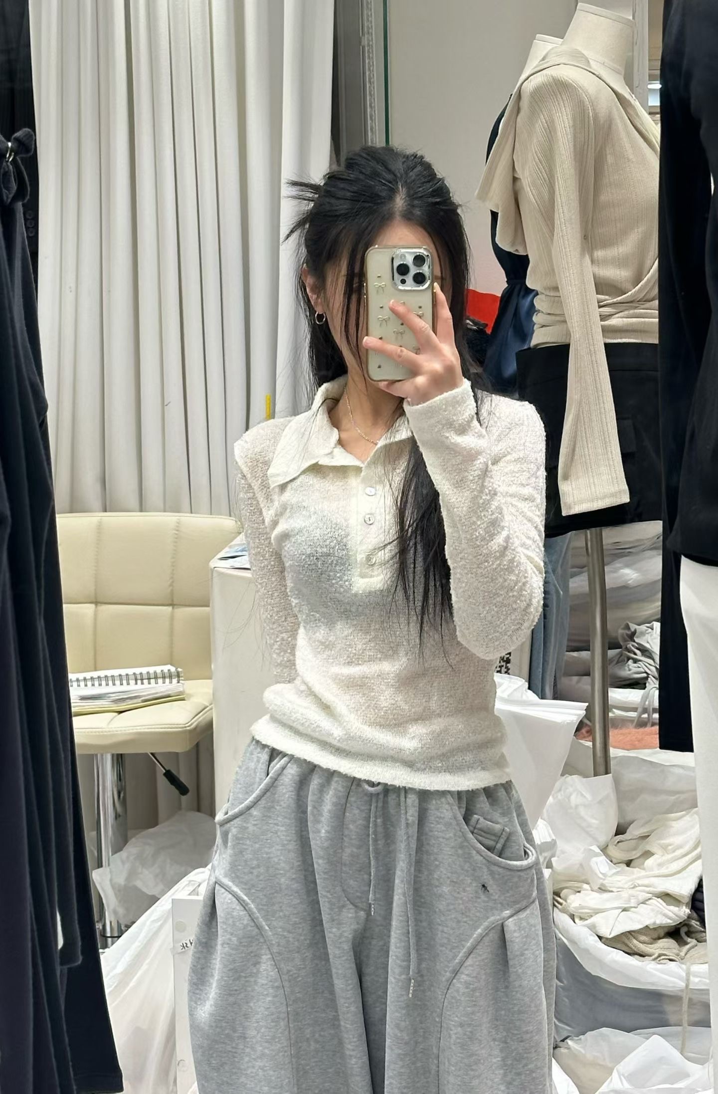 PLEASE/WW韓國代購女裝新款推薦時尚熱賣休閑26春夏長袖T恤PLEASE/WW長袖T恤圖色3