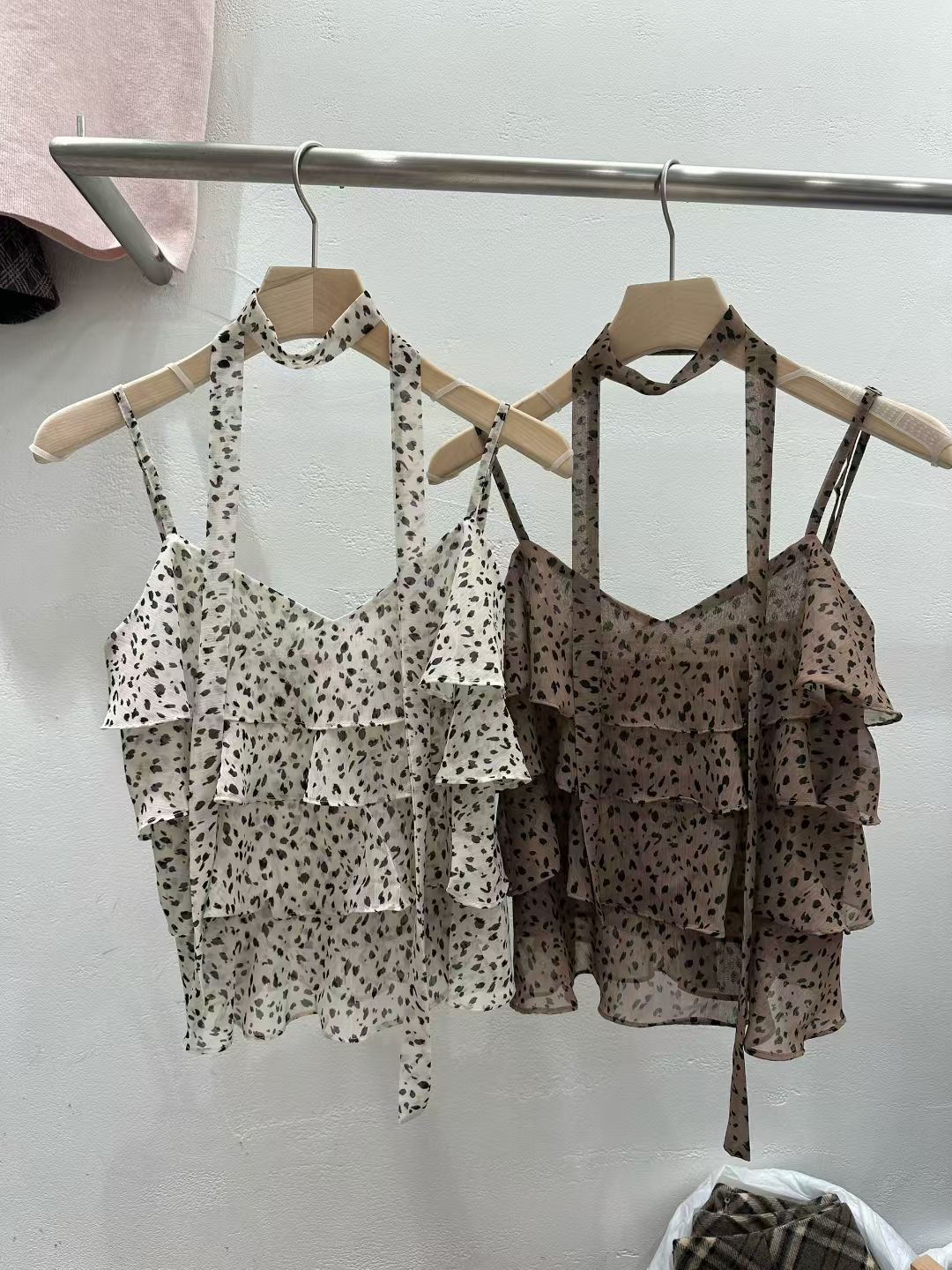 PLEASE/WW東大門實拍女士新款26春夏職業吊帶背心含繩豹紋PLEASE/WW吊帶/背心