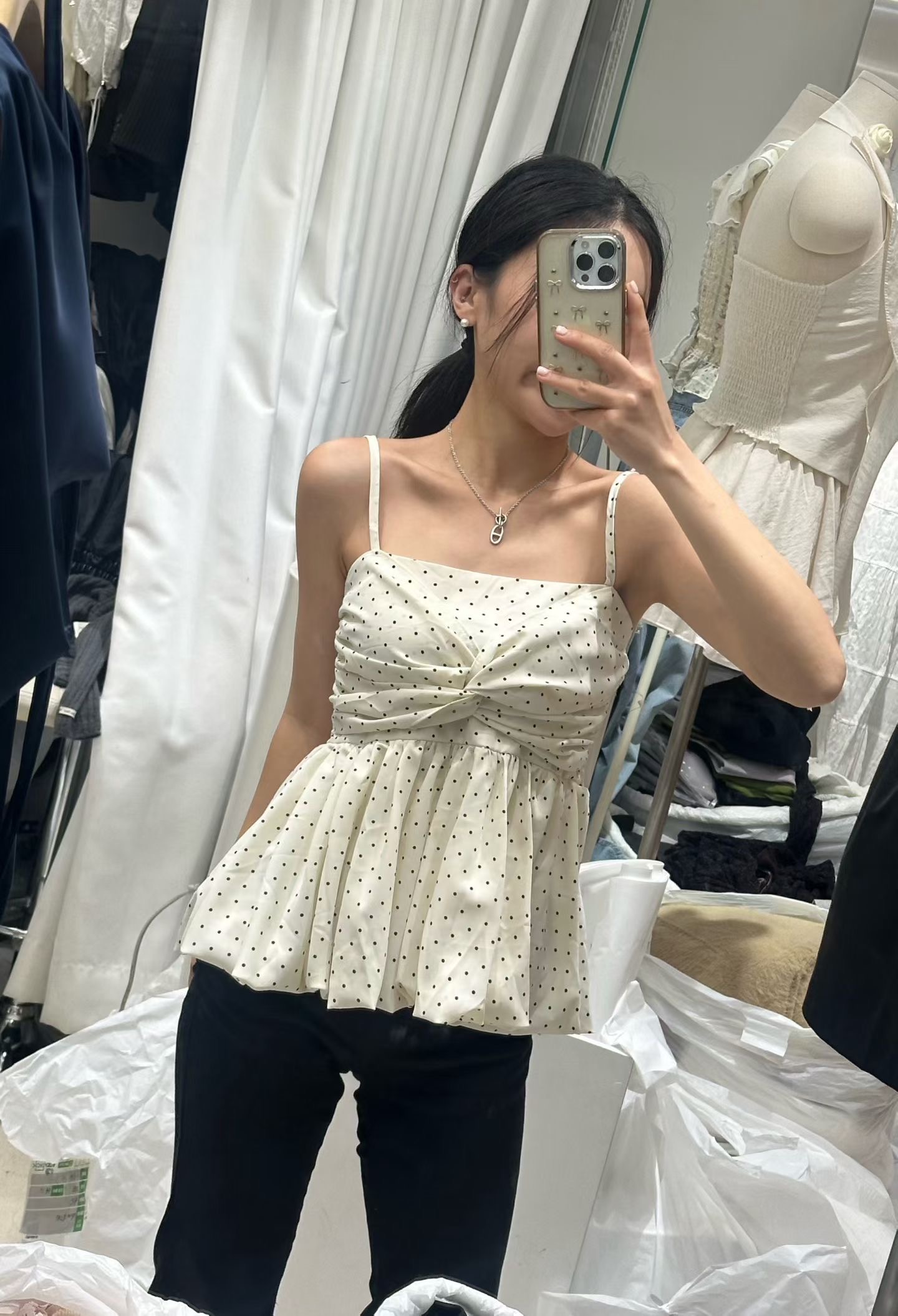 PLEASE/WW韓國直郵女裝新品職業推薦人氣真品休閑吊帶背心PLEASE/WW吊帶/背心圖色2