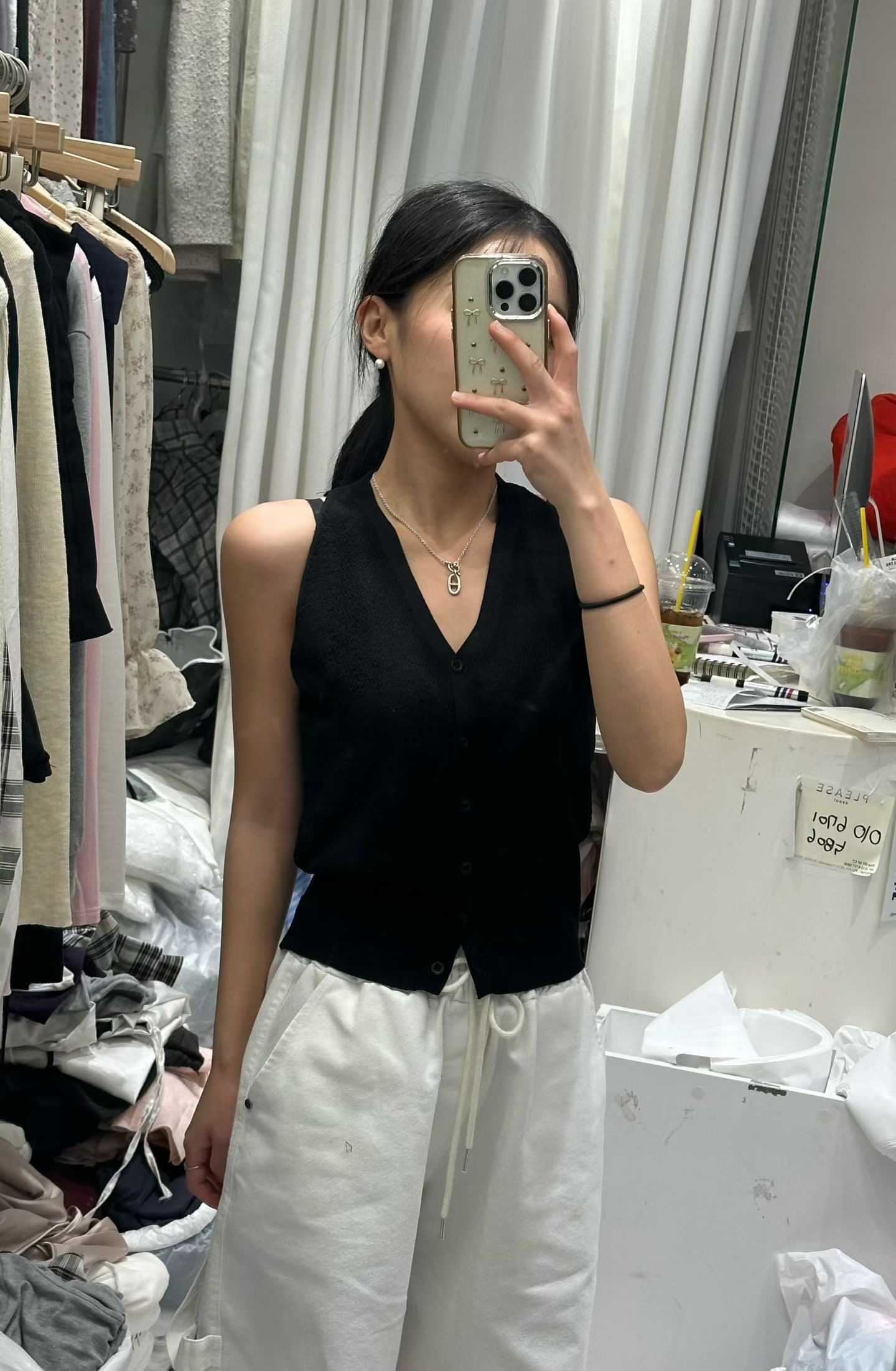 PLEASE/WW韓國代購女士新品真品職業人氣休閑熱賣吊帶背心PLEASE/WW吊帶/背心圖色1