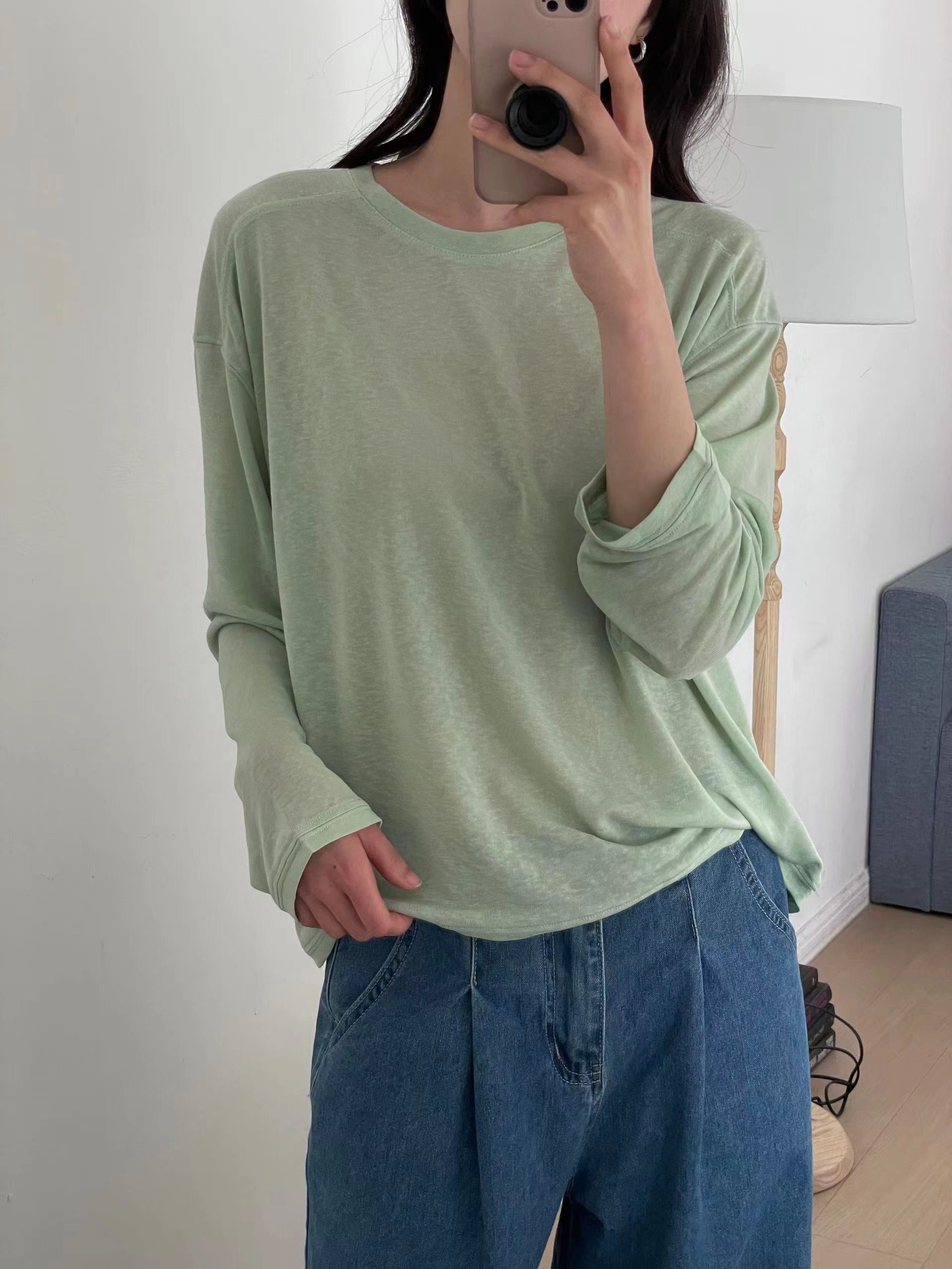 L.REWIND韓國代購女士新款26春夏人氣休閑真品熱賣長袖T恤L.REWIND長袖T恤