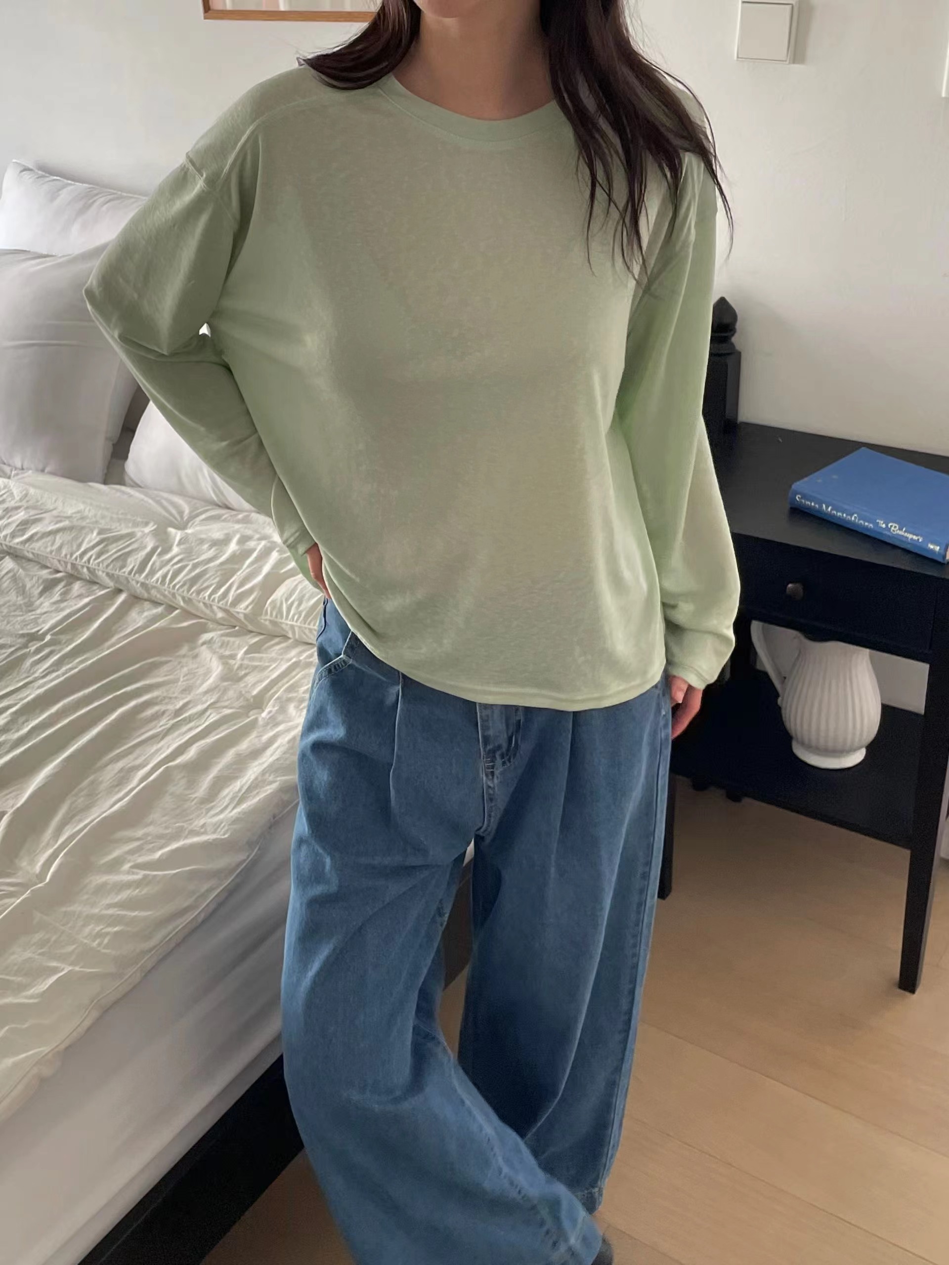 L.REWIND韓國代購女士新款26春夏人氣休閑真品熱賣長袖T恤L.REWIND長袖T恤圖色1