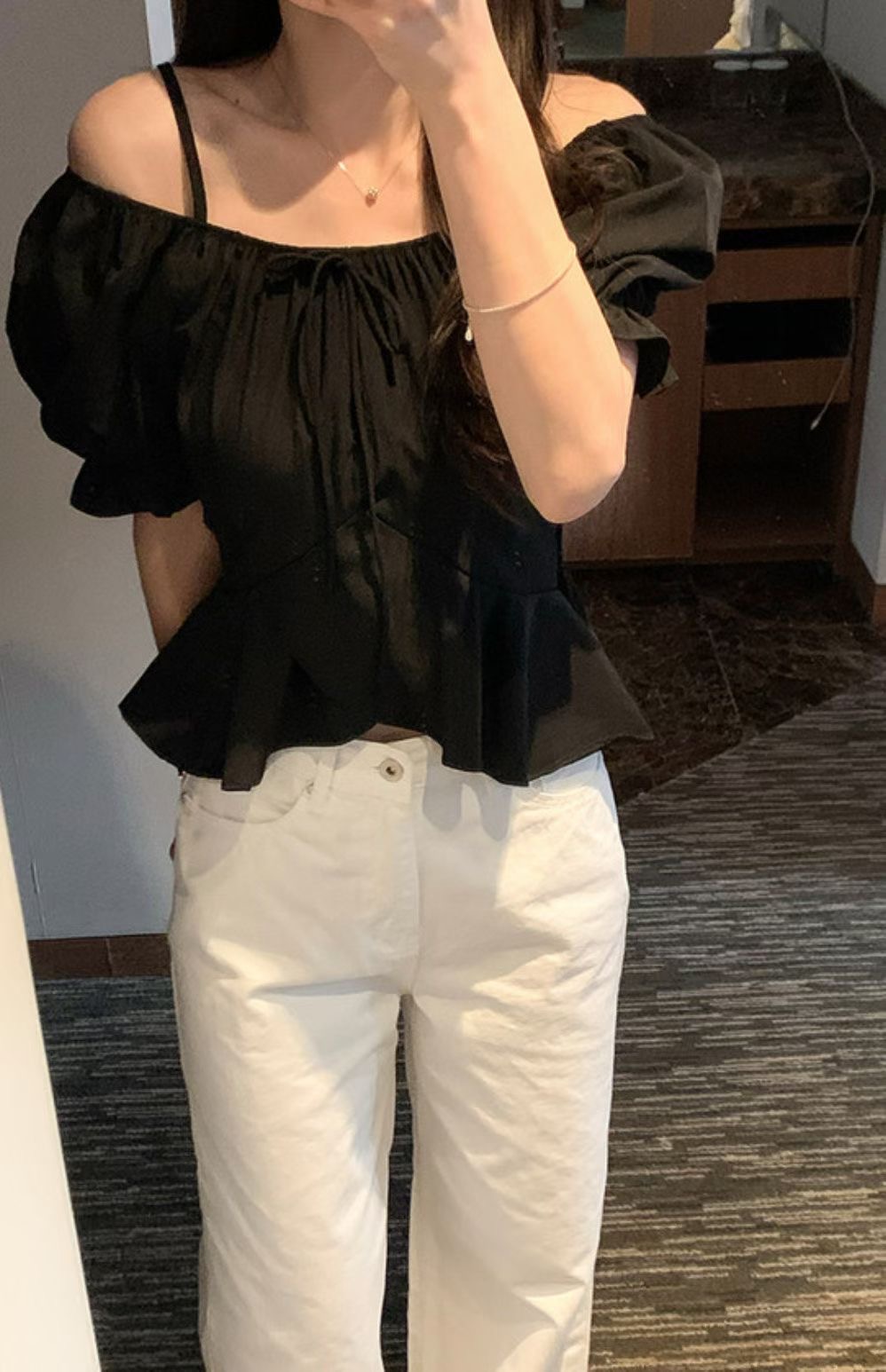 PLEASE/WW韓國代購女士新款熱賣真品26春夏休閑襯衫蕾絲衫PLEASE/WW襯衫/蕾絲衫圖色2