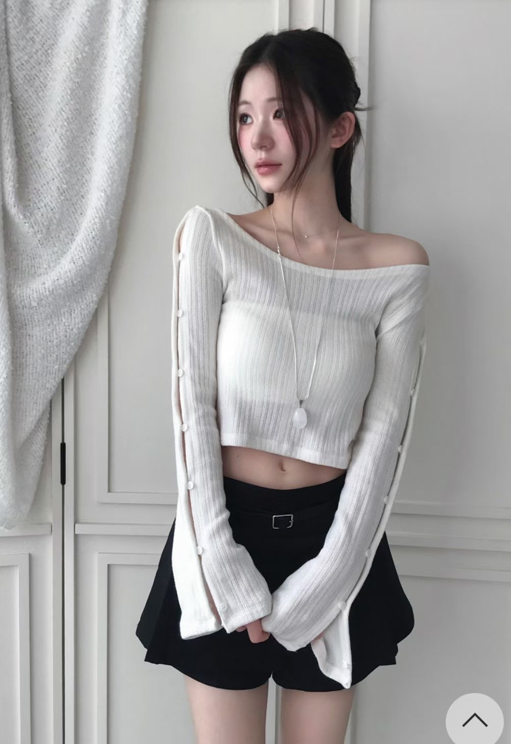 PLEASE/WW東大門實拍女士新品熱賣26春夏長袖T恤不含項鏈PLEASE/WW長袖T恤圖色3