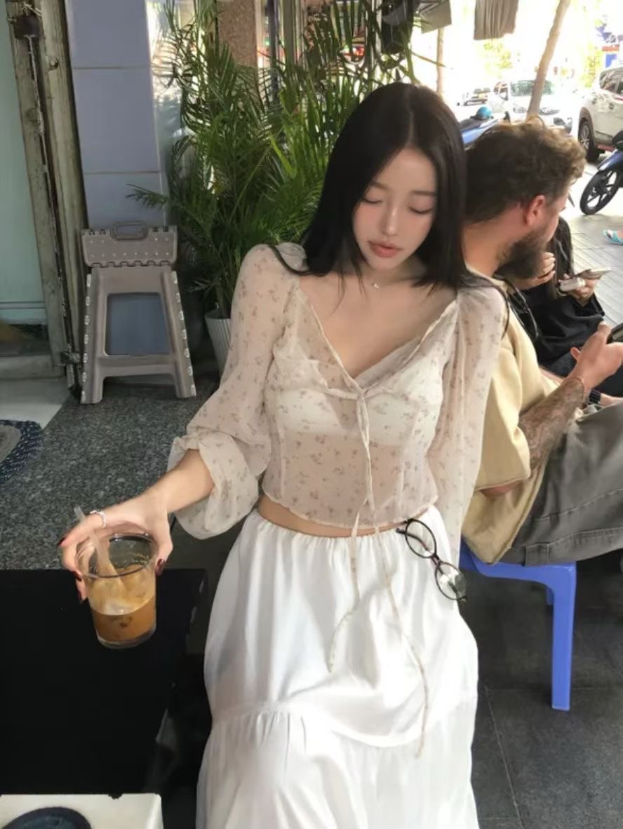 PLEASE/WW東大門代購女裝新品休閑26春夏人氣襯衫蕾絲衫PLEASE/WW襯衫/蕾絲衫