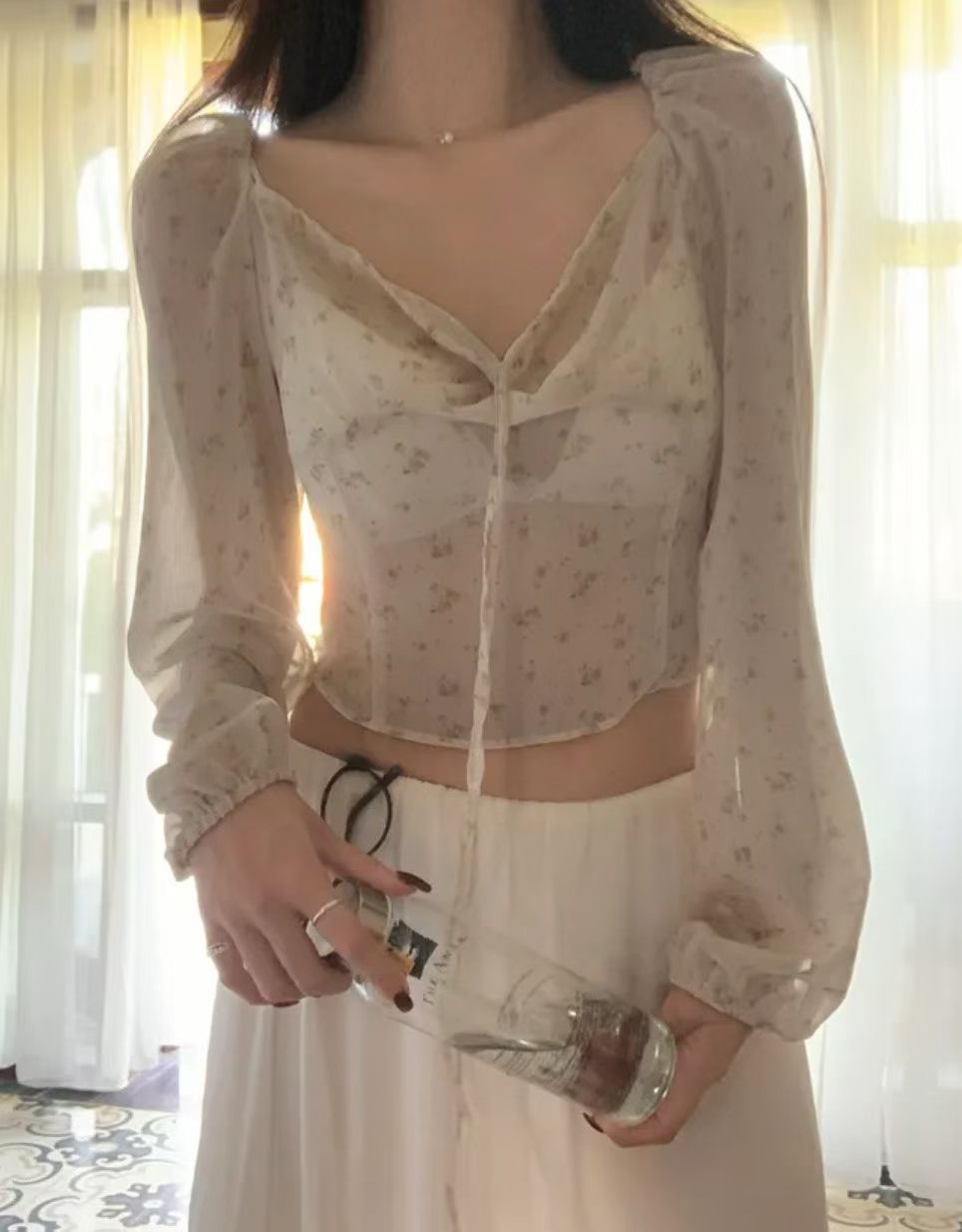 PLEASE/WW東大門代購女裝新品休閑26春夏人氣襯衫蕾絲衫PLEASE/WW襯衫/蕾絲衫圖色2