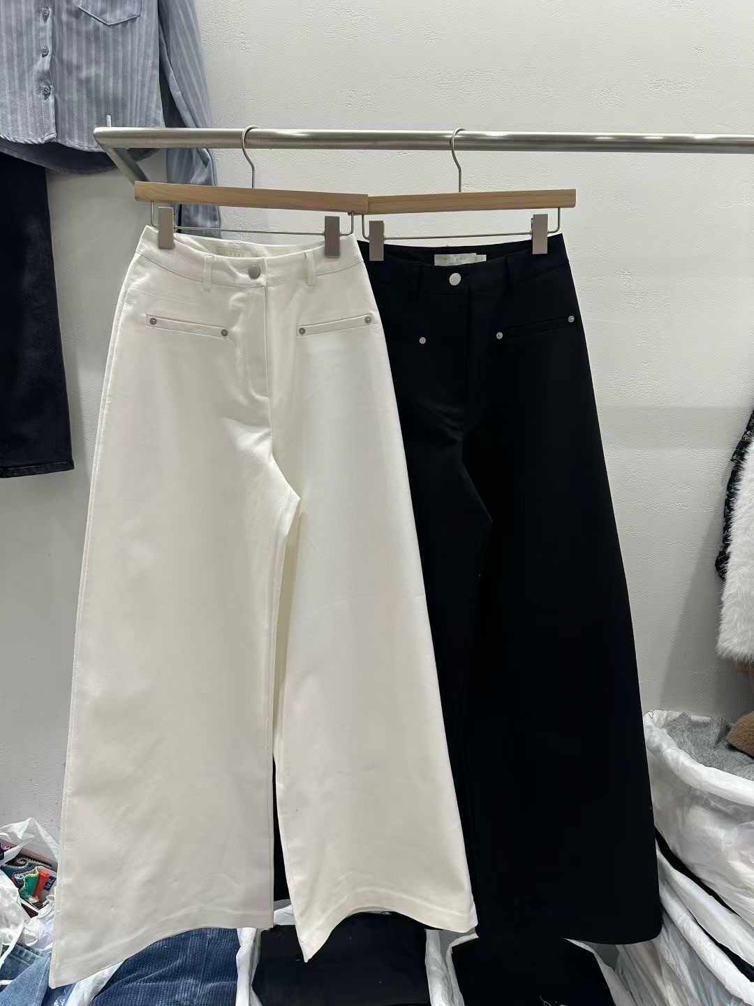 PLEASE/WW韓國代購女裝新品時尚人氣休閑休閑褲不含腰帶PLEASE/WW休閑褲