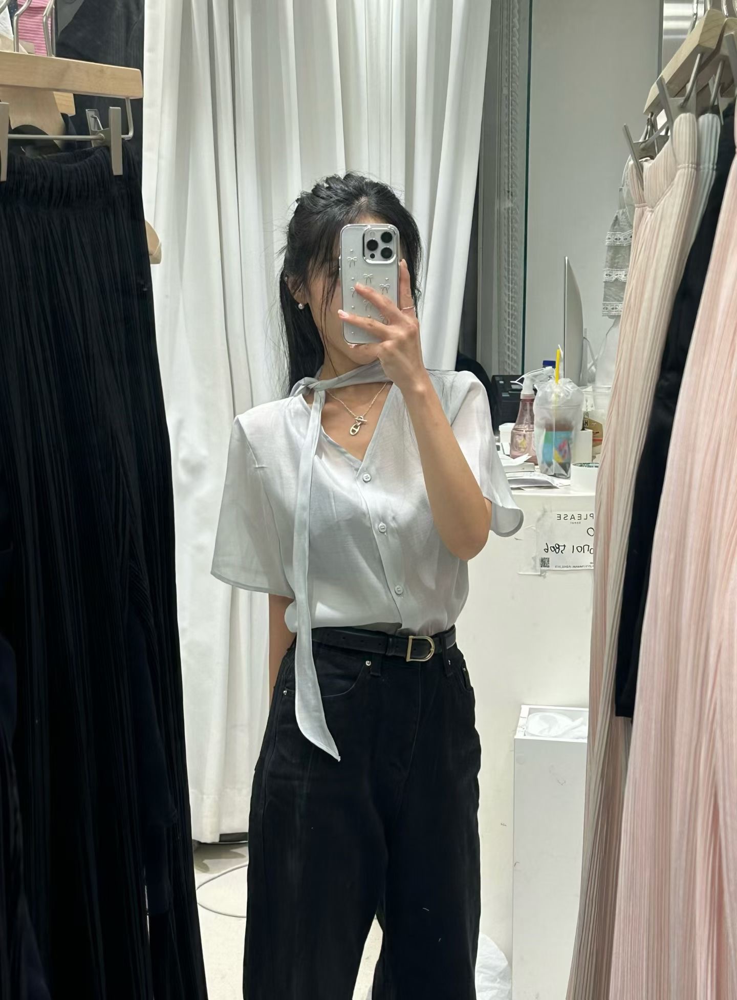 PLEASE/WW東大門實拍女士新款職業時尚人氣真品襯衫蕾絲衫PLEASE/WW襯衫/蕾絲衫