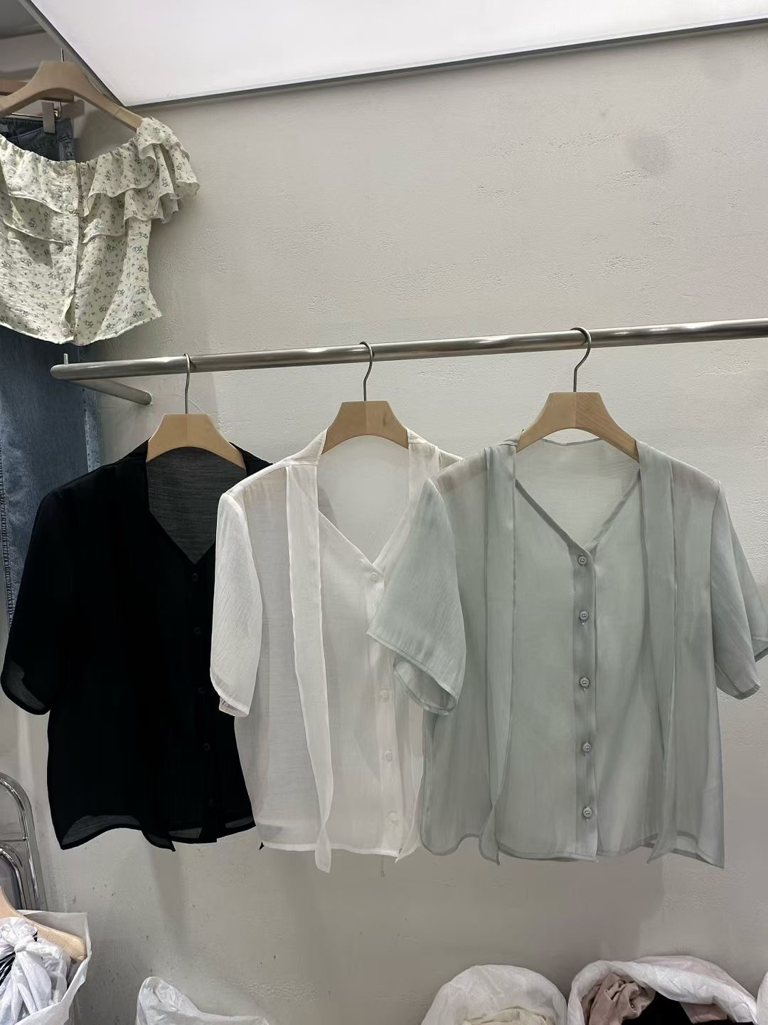 PLEASE/WW東大門實拍女士新款職業時尚人氣真品襯衫蕾絲衫PLEASE/WW襯衫/蕾絲衫圖色1左一色