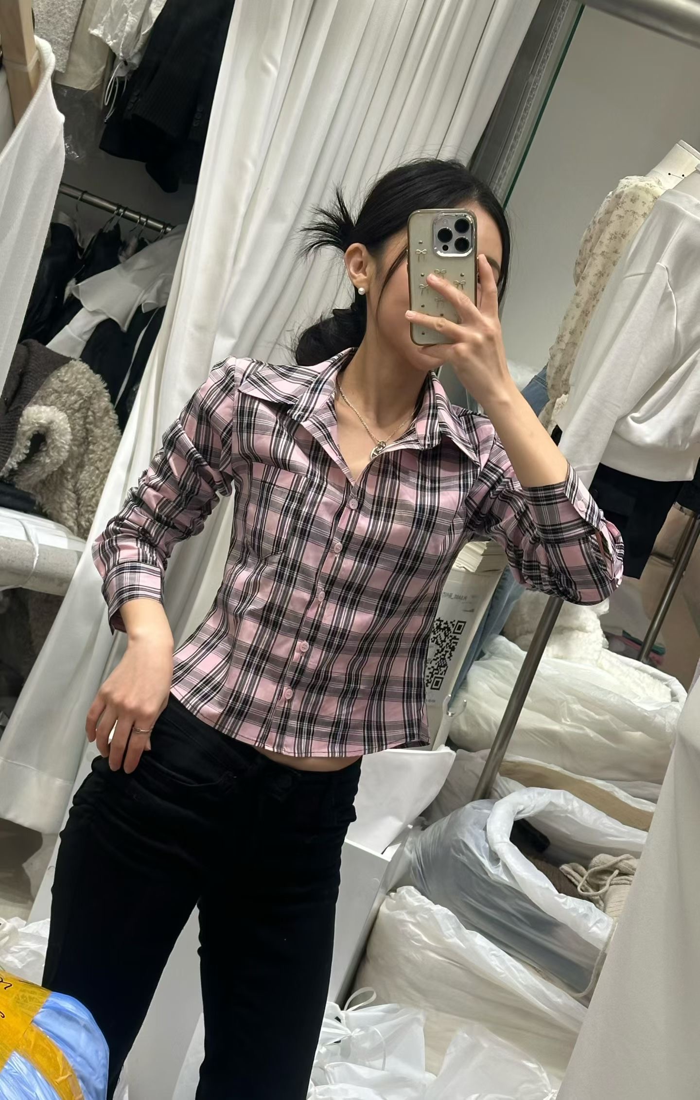 PLEASE/WW韓國代購女裝新款人氣休閑熱賣真品襯衫蕾絲衫PLEASE/WW襯衫/蕾絲衫