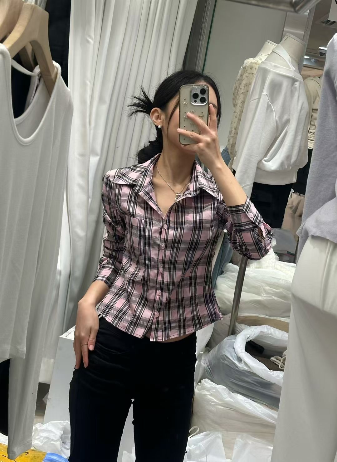 PLEASE/WW韓國代購女裝新款人氣休閑熱賣真品襯衫蕾絲衫PLEASE/WW襯衫/蕾絲衫圖色2