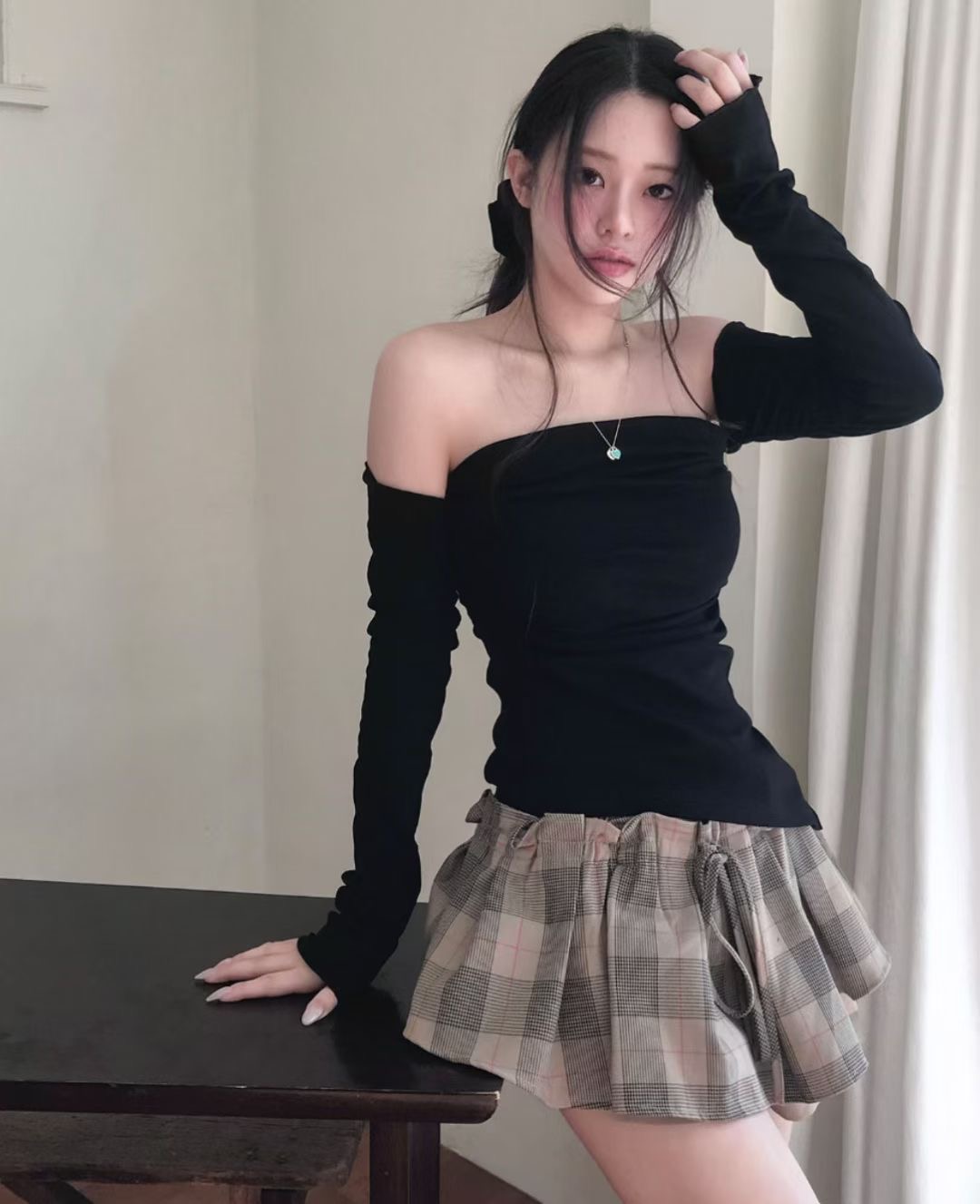 PLEASE/WW東大門實拍女裝新品人氣真品時尚職業推薦長袖T恤PLEASE/WW長袖T恤圖色1