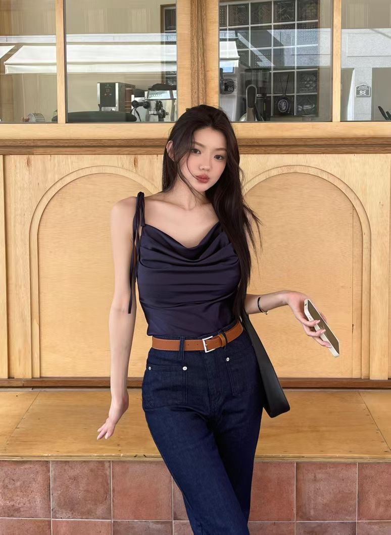 PLEASE/WW韓國直郵女士新品26春夏推薦熱賣吊帶背心褶皺PLEASE/WW吊帶/背心圖色3