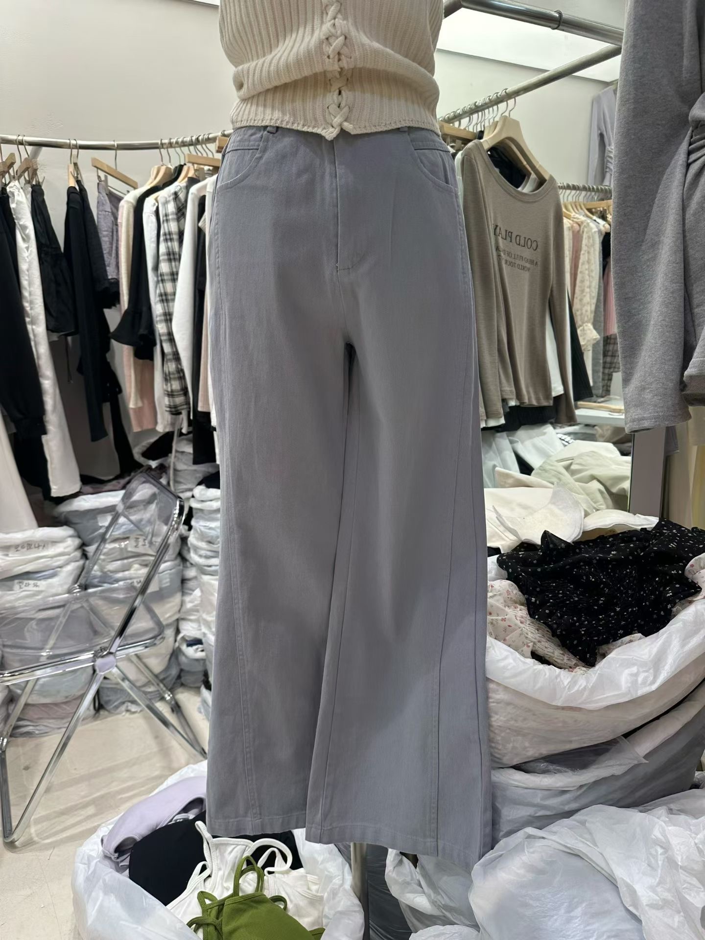 PLEASE/WW東大門代購女裝新款時尚推薦真品26春夏休閑褲PLEASE/WW休閑褲圖色1