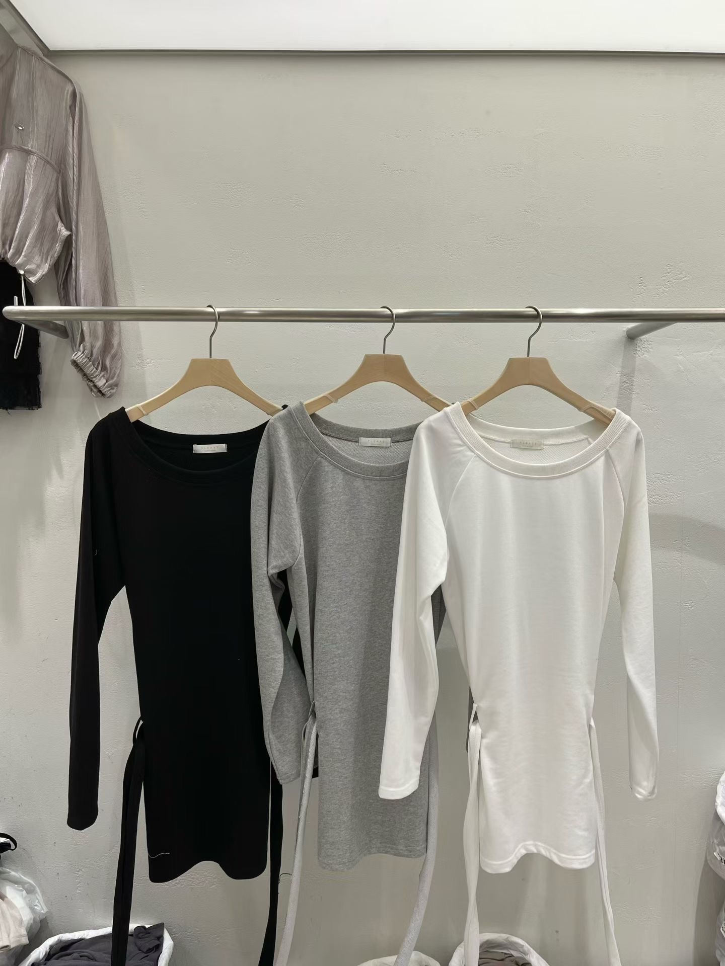 PLEASE/WW韓國代購女裝新款推薦休閑熱賣真品連衣裙含繩PLEASE/WW連衣裙